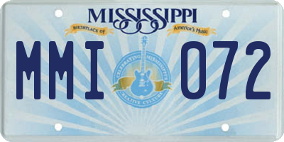 MS license plate MMI072