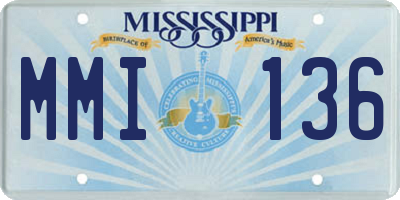 MS license plate MMI136