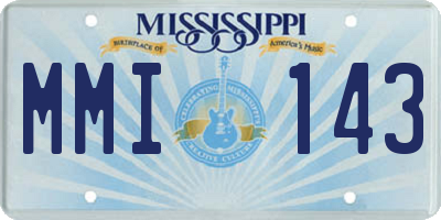 MS license plate MMI143