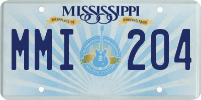MS license plate MMI204