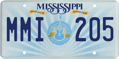 MS license plate MMI205
