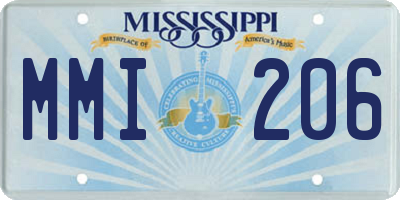 MS license plate MMI206