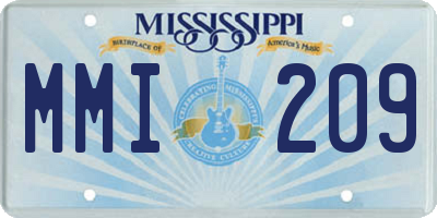 MS license plate MMI209