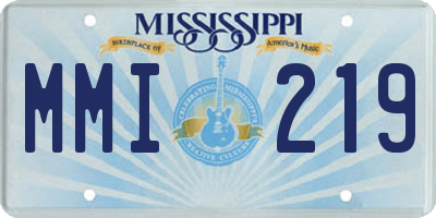 MS license plate MMI219