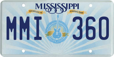 MS license plate MMI360