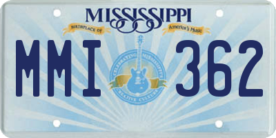MS license plate MMI362