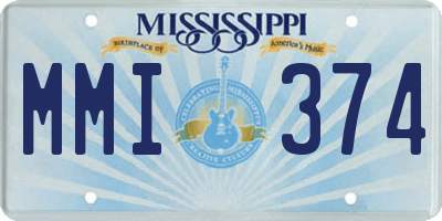 MS license plate MMI374
