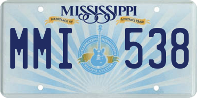 MS license plate MMI538