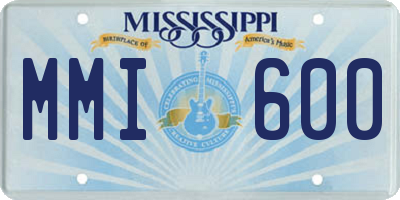 MS license plate MMI600