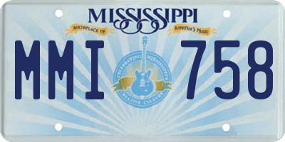 MS license plate MMI758