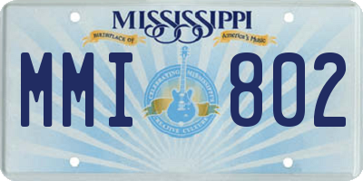 MS license plate MMI802