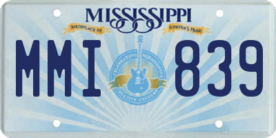 MS license plate MMI839