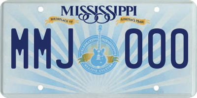 MS license plate MMJ000