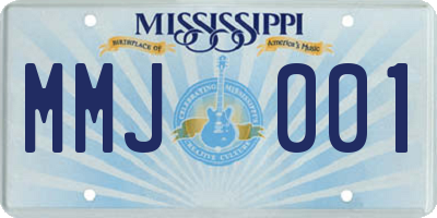 MS license plate MMJ001