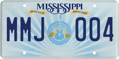 MS license plate MMJ004