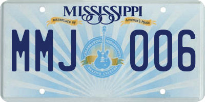MS license plate MMJ006