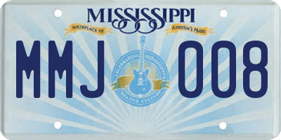 MS license plate MMJ008