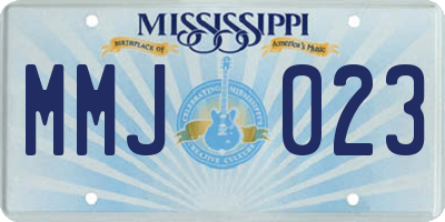 MS license plate MMJ023
