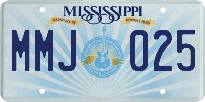 MS license plate MMJ025