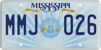 MS license plate MMJ026