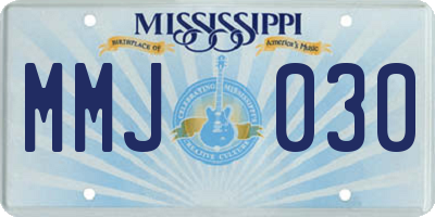 MS license plate MMJ030