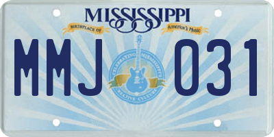 MS license plate MMJ031