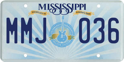 MS license plate MMJ036