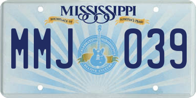 MS license plate MMJ039