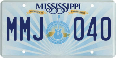 MS license plate MMJ040
