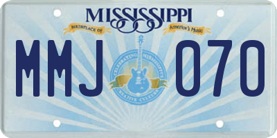 MS license plate MMJ070