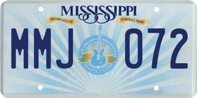 MS license plate MMJ072