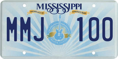 MS license plate MMJ100