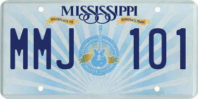 MS license plate MMJ101