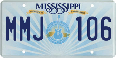 MS license plate MMJ106