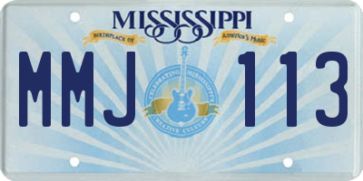 MS license plate MMJ113
