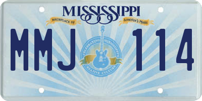 MS license plate MMJ114