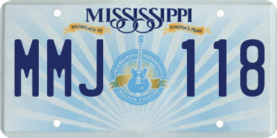 MS license plate MMJ118
