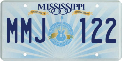 MS license plate MMJ122