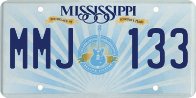 MS license plate MMJ133