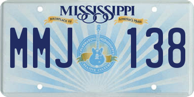 MS license plate MMJ138