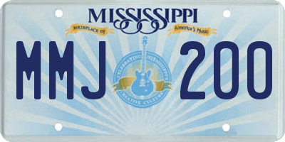 MS license plate MMJ200