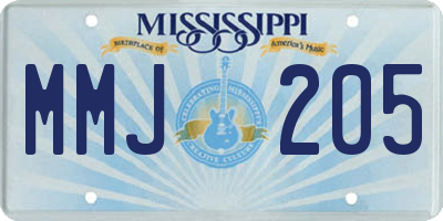 MS license plate MMJ205