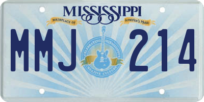 MS license plate MMJ214