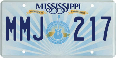 MS license plate MMJ217