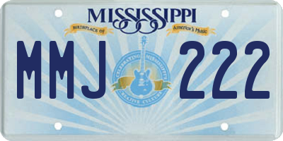 MS license plate MMJ222