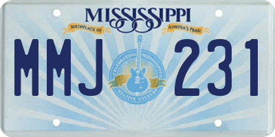 MS license plate MMJ231