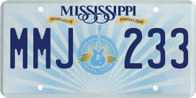 MS license plate MMJ233