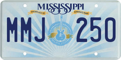 MS license plate MMJ250