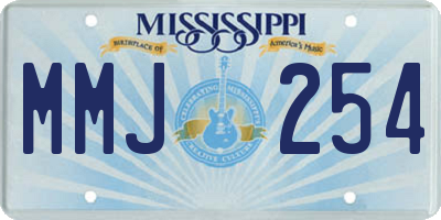 MS license plate MMJ254