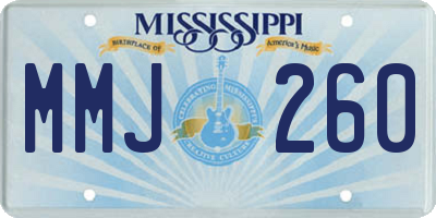 MS license plate MMJ260